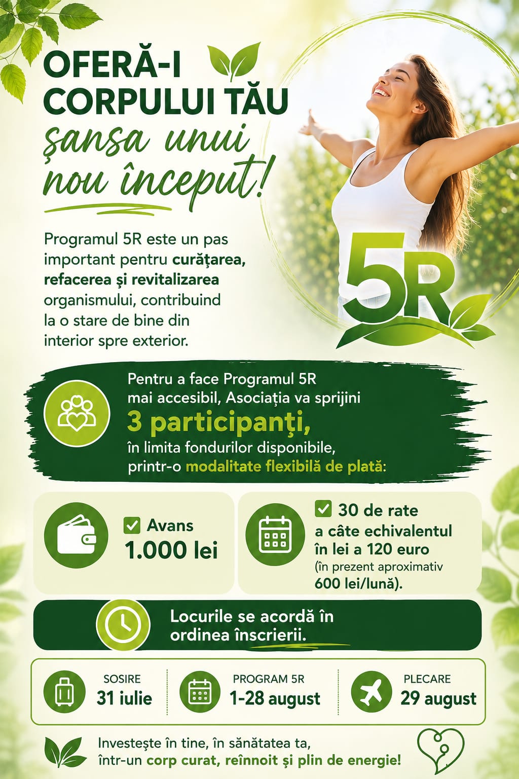 Afișul programului 5R al asociației